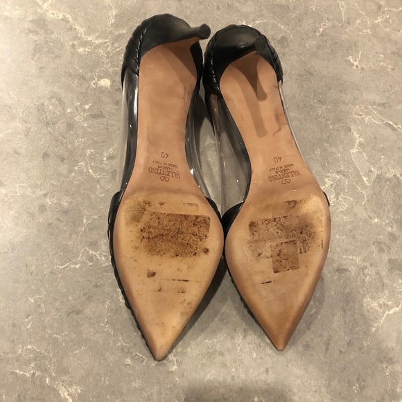 Valentino Garavani Drape Ruched PVC leather pumps